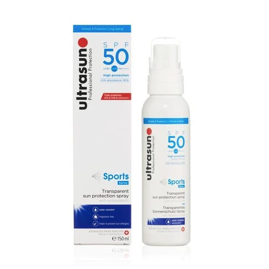 Ultrasun SPF 50 Sports Transparent Sun Protection Spray 150ml