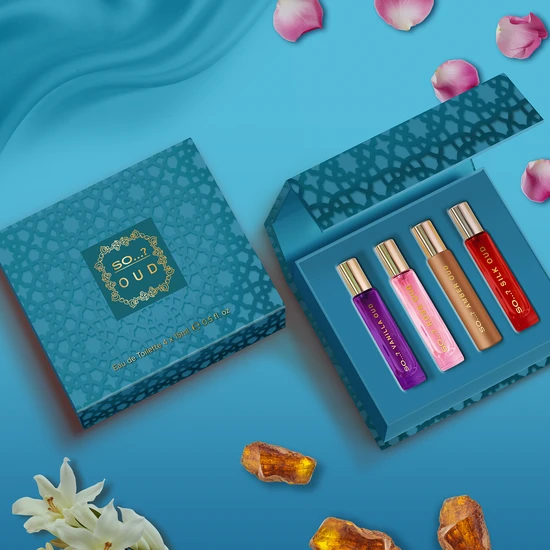 SO...? Oud Travel Size Mini Premium Eau De Toilette Gift Set 4 x 15ml