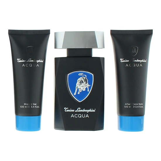 Lamborghini Acqua Gift Set 125ml Eau De Toilette + 100ml Shower Gel + 100ml Aftershave Balm