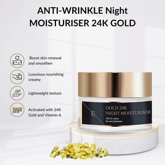Erth Skin London Anti-Wrinkle Night Moisturiser 24k Gold 50ml