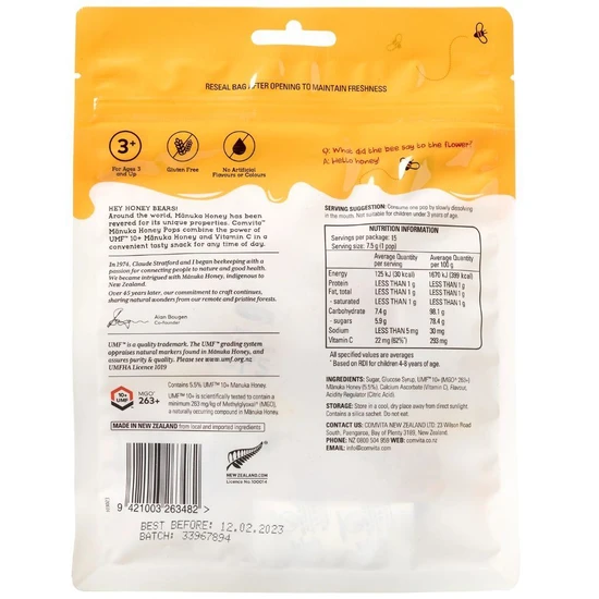 Comvita Kids Soothing Manuka Honey Pops 15