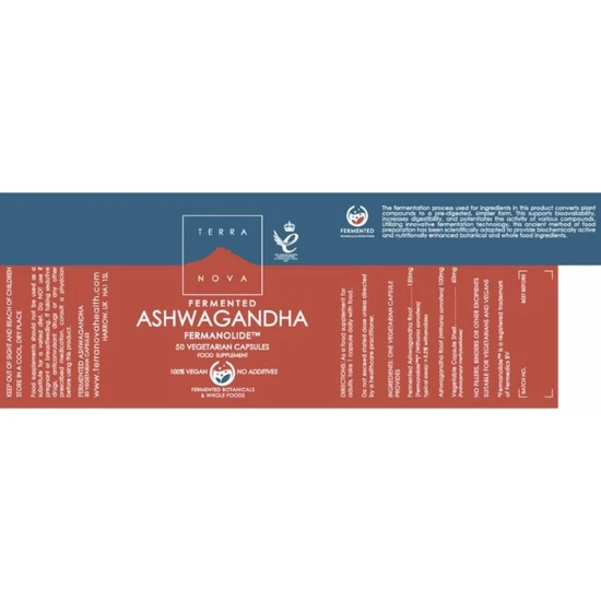 Terranova Fermented Ashwagandha Fermanolide 250mg Capsules 50 Capsules
