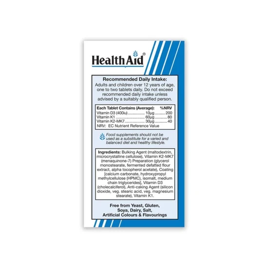 Health Aid Vitamin K Complex & Vitamin D3 Tablets 30 Tablets