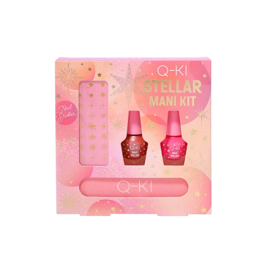 Q-KI Stellar Mani Kit Gift Set 1x Nail File + 1x Nail Art Sticker + Nail Polish 2x 3.5ml