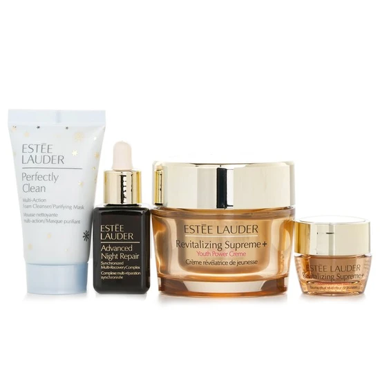 Estée Lauder Firm & Lift Wonders Set: Perfectly Clean Cleanser + Advanced Night Repair + Revitalising Supreme + Eye Balm 4pcs