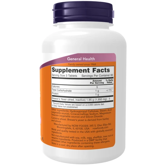 NOW Foods Brewer's Yeast Tablets 200 Tablets