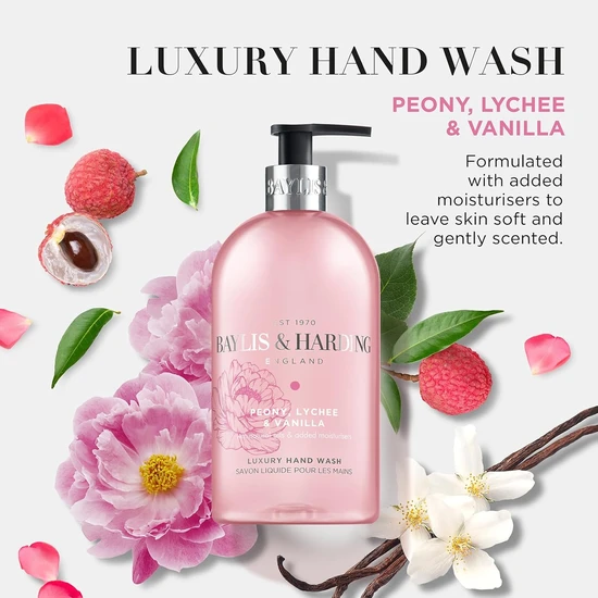 Baylis & Harding Peony Lychee & Vanilla Luxury Hand Wash 500ml