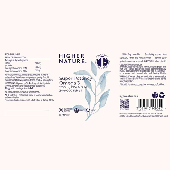 Higher Nature Super Potency Omega Capsules 3 Capsules