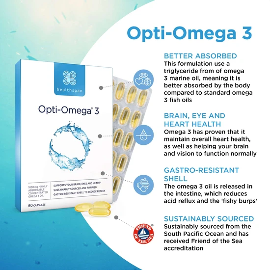 Healthspan Opti-Omega 3 Capsules x 60