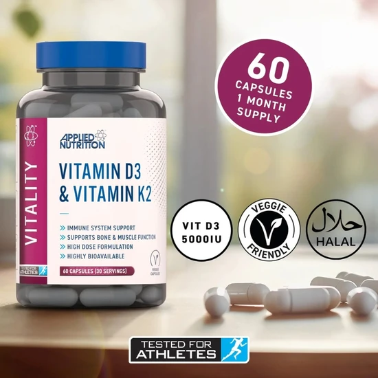 Applied Nutrition Vitamin D3 & Vitamin K2 Capsules 60 Capsules