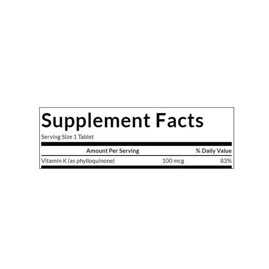 Swanson Vitamin K1 100mcg 100 Tablets