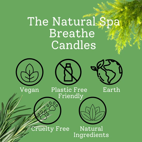 thenaturalspa Breathe Hand Poured Coconut Wax Candle 180ml