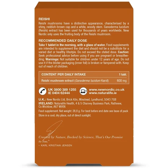 New Nordic Pure Reishi Tablets 30 Tablets