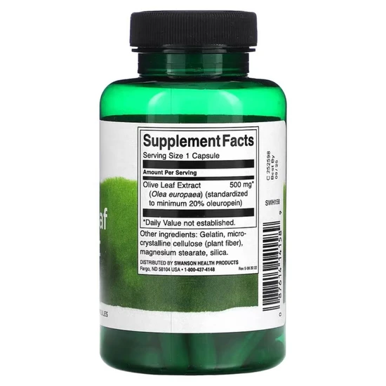 Swanson Olive Leaf Extract 500mg 60 Capsules