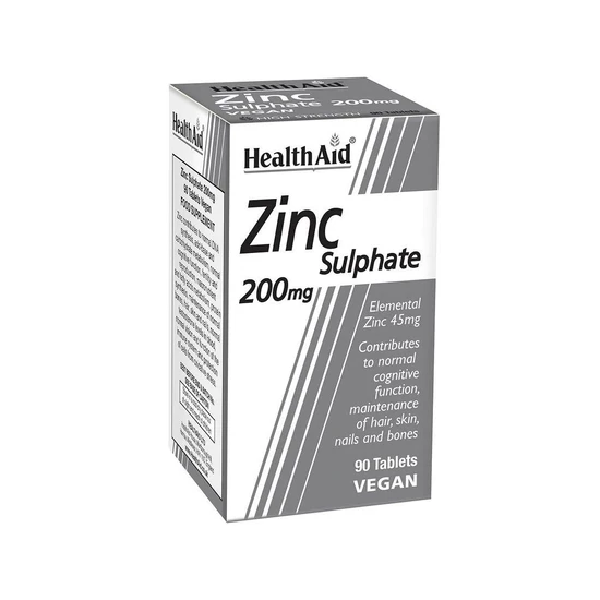 Health Aid Zinc Sulphate 200mg Tablets 90 Tablets