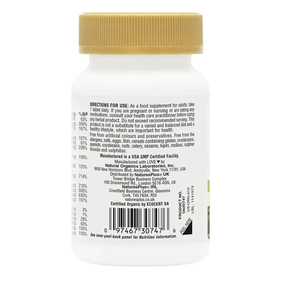 Nature's Plus Source Of Life Garden Organic Womens Daily Tablets 30 Tablets