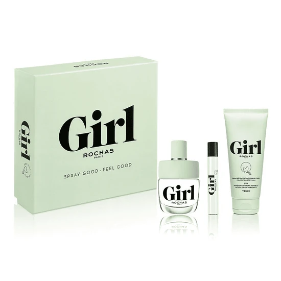 Rochas Girl Gift Set 100ml Eau De Toilette + 7.5ml Eau De Toilette + 100ml Body Lotion