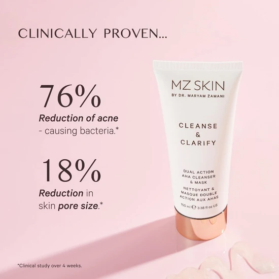 MZ Skin Cleanse & Clarify Dual Action AHA Cleanser & Mask 100ml