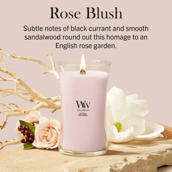 WoodWick Rose Blush Large Hourglass Candle