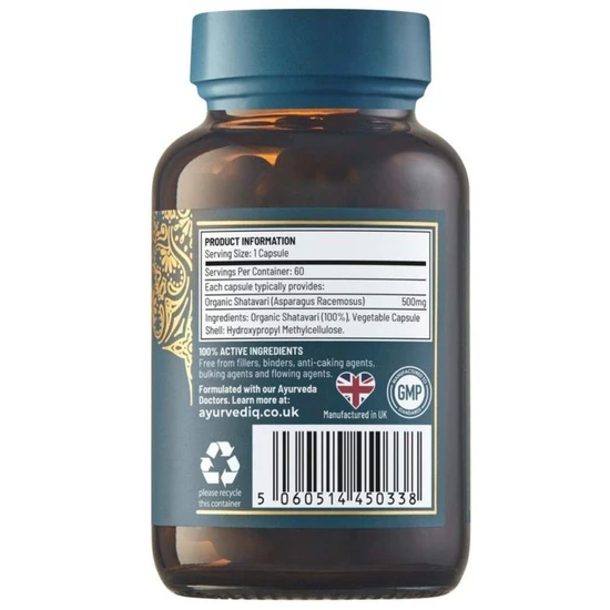 Ayurvediq Wellness Organic Shatavari Capsules 60 Capsules