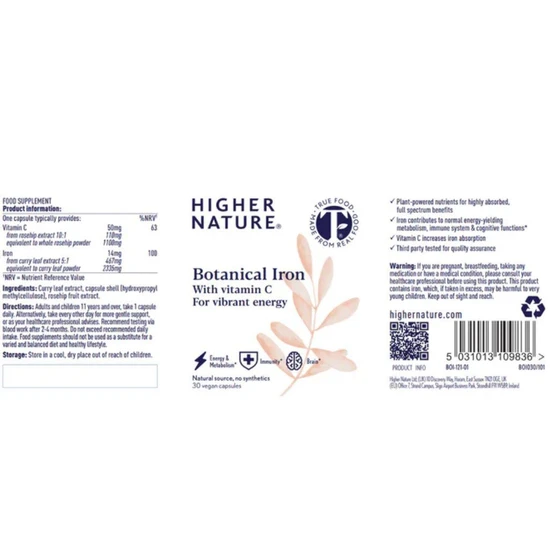 Higher Nature Gentle Iron Complex 60 Capsules