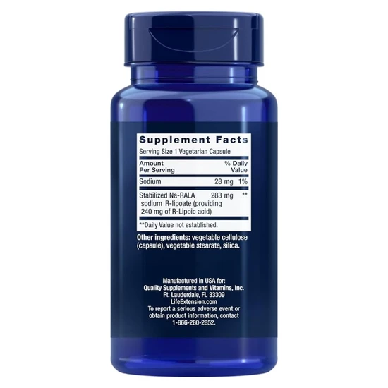 Life Extension Super R-Lipoic Acid 240mg Vegicaps 60 Vegicaps