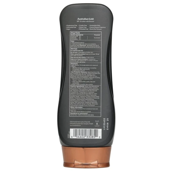 Australian Gold Lotion Sunscreen SPF 15 With Instant Bronzer 237ml