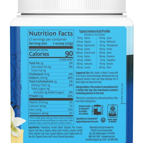 SunWarrior Protein Warrior Blend Vanilla 375g