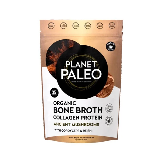 Planet Paleo Organic Bone Broth Collagen Protein Ancient Mushrooms 225g