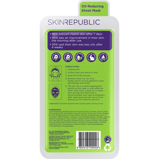 Skin Republic Spots + Blemish Face Sheet Mask 25ml
