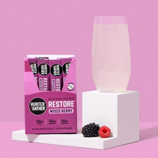 Hunter and Gather Restore Mixed Berries Electrolyte Sachets 30 Sachets