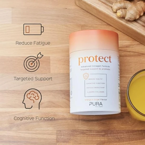 Pura Collagen Protect Advanced Collagen Formula Orange & Ginger 200g
