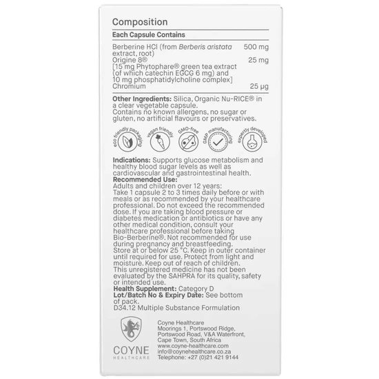 Coyne Healthcare Bio Berberine Complex Capsules 60 Capsules