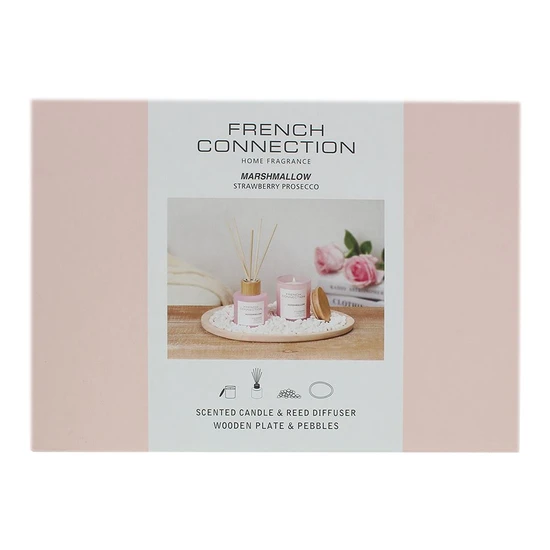 French Connection Pastel Collection Marshmallow Diffuser + Candle 100ml + 130g