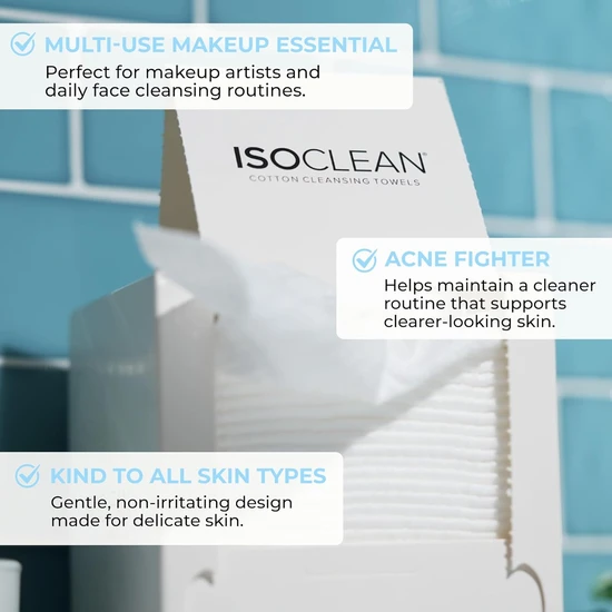 ISOCLEAN ISOSKIN Cotton Cleansing Towels 6 Pack 60 Sheets