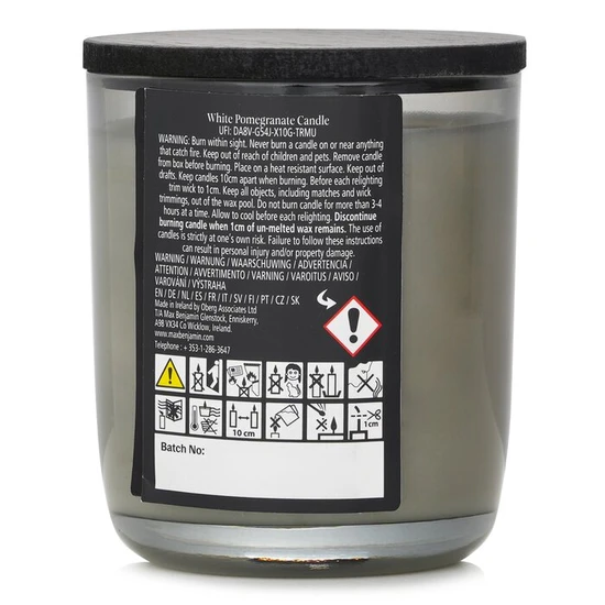 Max Benjamin Natural Wax Candle White Pomegranate 210g