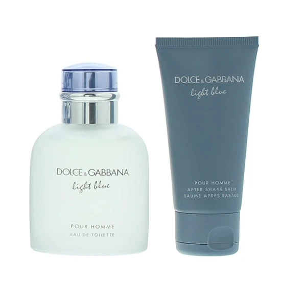 Dolce & Gabbana Light Blue Eau De Toilette 75ml Gift Set 75ml & 50ml Aftershave Balm
