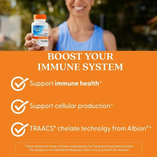 Doctor's Best High Absorption Iron 27mg Tablets 120 Tablets