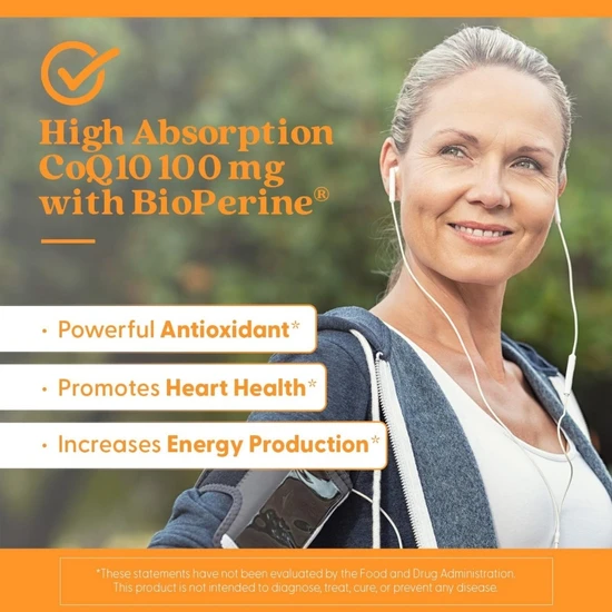 Doctor's Best High Absorption CoQ10 With BioPerine 100mg - 60 Softgels