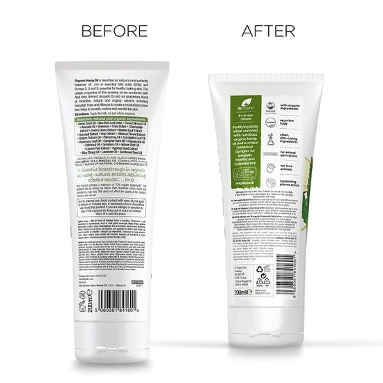 Dr. Organic Bioactive Skin Care Organic Hemp Oil Skin Lotion 200ml