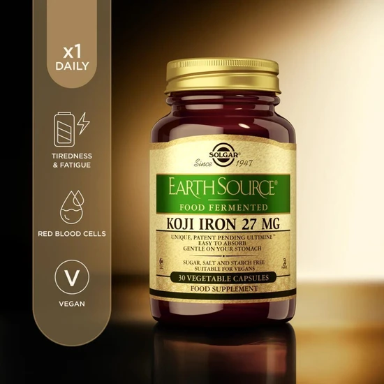 Solgar Minerals Earth Source Food Fermented Koji Iron 27mg x30