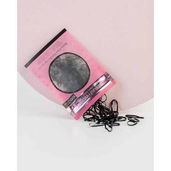 Brushworks Black Flexi Elastic Hair Bands x100