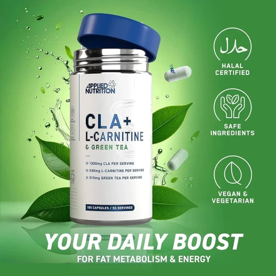 Applied Nutrition CLA + L-Carnitine & Green Tea Capsules 100 Capsules