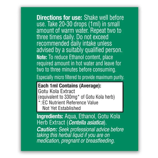 Health Aid Gotu Kola Liquid Drops 50ml