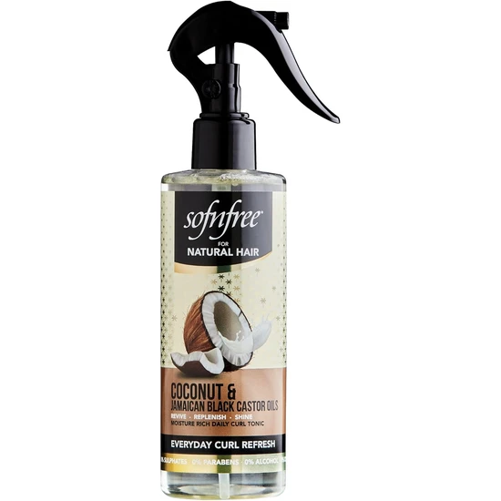 Sofn'Free For Natural Hair Coconut & Jamaican Black Castor Oil Everyday Curl Refresh 240ml