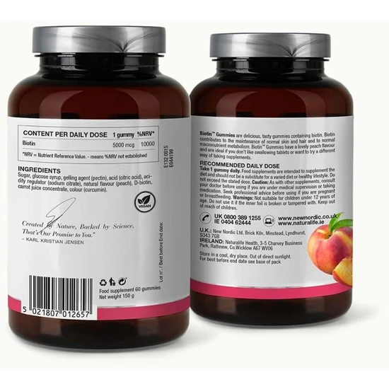 New Nordic Biotin Gummies 60 Gummies