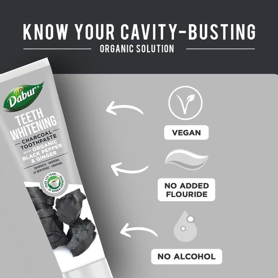 Dabur Teeth Whitening Charcoal Toothpaste 100ml