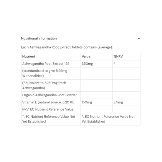 Health Aid Ashwagandha Root Extract Tablets 60 Tablets