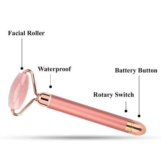 Erth Skin London Rose Quartz Electrical Massage Youth Facial Roller
