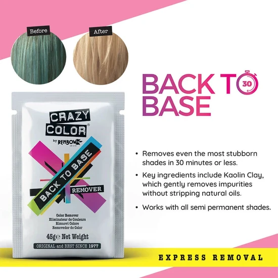 Crazy Color Back To Base Hair Colour Remover 45g